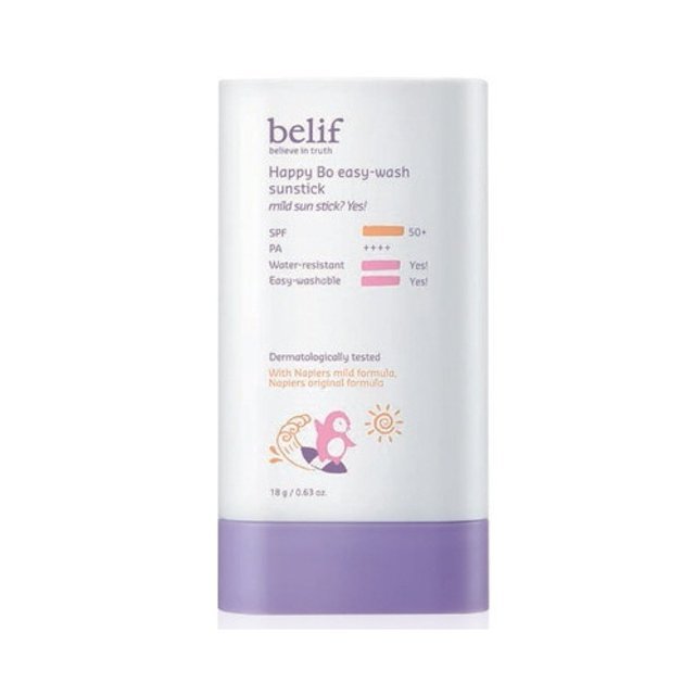 belif Happy Bo Easy Wash Sunstick (SPF50+/PA++++) 18g - Korean Beauty UK Sun Stick belif