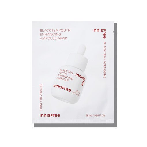 innisfree Black Tea Youth Enhancing Ampoule Mask 28ml X 6ea - Korean Beauty UK Facial Mask innisfree