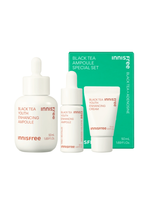 Innisfree Black Tea Youth Enhancing Ampoule Special Set - Korean Beauty UK Skincare SET innisfree