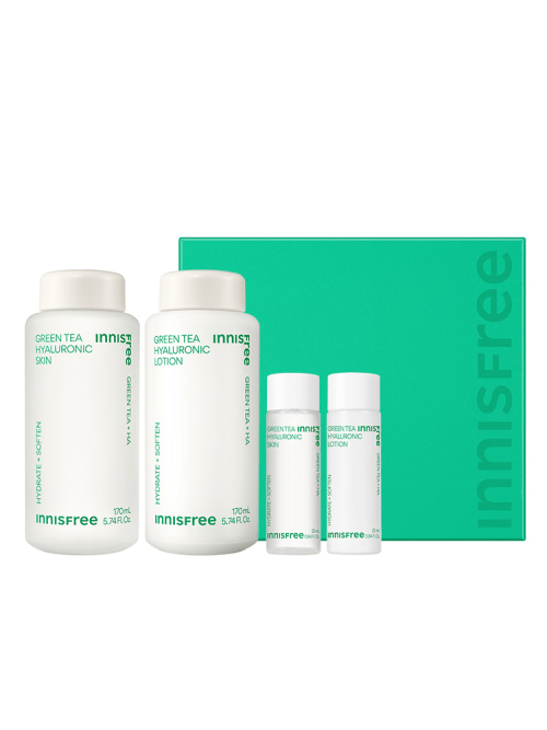 Innisfree Green Tea Hyaluronic Skincare Set - Korean Beauty UK Skincare SET innisfree