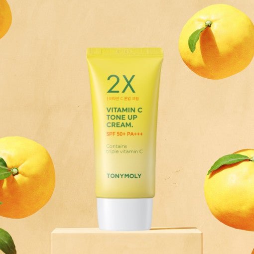 TONYMOLY 2X Vitamin C Tone Up Cream 50ml SPF50+ PA+++ - Korean Beauty UK Tone Up Cream TONYMOLY