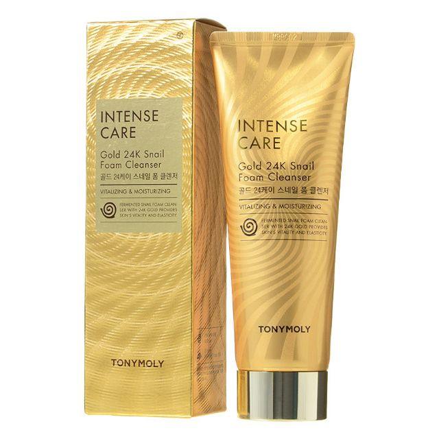 TONYMOLY Intense Care Gold 24k Snail Foam Cleanser 150ml - Korean Beauty UK Cleansing Foam TONYMOLY