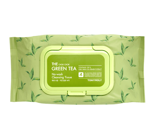 TONYMOLY The Chok Chok Green Tea No Wash Cleansing Tissue 100ea - Korean Beauty UK Cleansing Tissue TONYMOLY