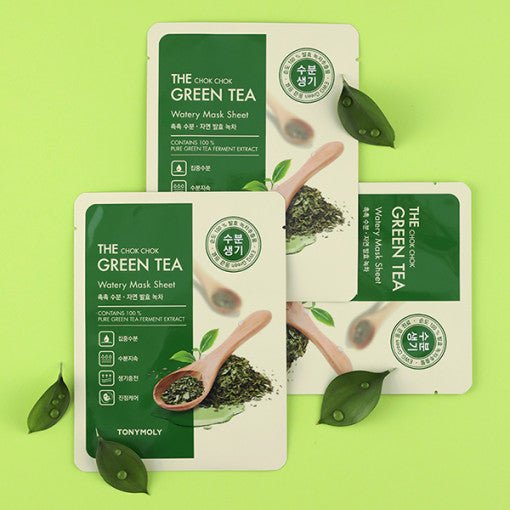 TONYMOLY The Chok Chok Green Tea Watery Mask Sheet 20g X 10ea - Korean Beauty UK Facial Mask TONYMOLY